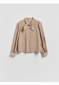 Reserved - Koszula z modalem - beżowy. Kolor: beżowy. Materiał: tkanina #1