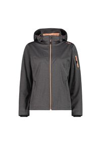 Kurtka damska turystyczna CMP 39A5016M. Typ kołnierza: kaptur. Kolor: szary. Materiał: softshell. Sport: turystyka piesza #1