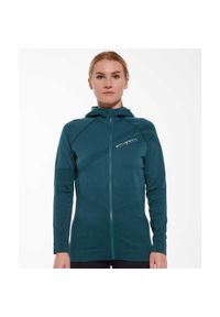 Bluza damska wełniana z kapturem Brubeck THERMO WOOL by Pustelnik. Typ kołnierza: kaptur. Kolor: zielony. Materiał: wełna #1