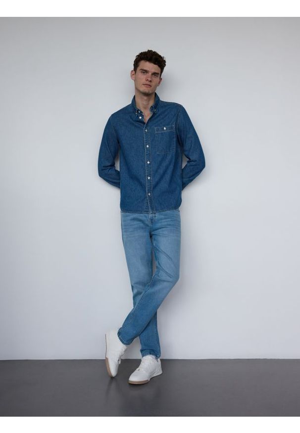 Reserved - Jeansy slim fit - niebieski. Kolor: niebieski
