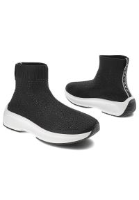 Sca'viola - Czarne Botki Sca'Viola Damskie Stylowe Obuwie. Kolor: czarny. Materiał: materiał. Styl: elegancki, sportowy #9