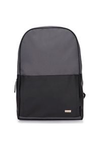 Męski plecak miejski na laptopa Solier SR01 FORRES szaro-czarny. Kolor: szary. Materiał: skóra ekologiczna. Styl: biznesowy #1