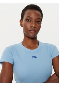 Hugo - HUGO T-Shirt Easy 50523924 Niebieski Slim Fit. Kolor: niebieski. Materiał: bawełna #3