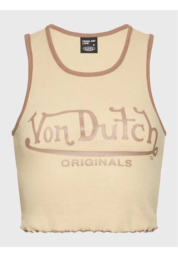 Von Dutch Top Ashley 6 231 045 Beżowy Slim Fit. Kolor: beżowy. Materiał: bawełna