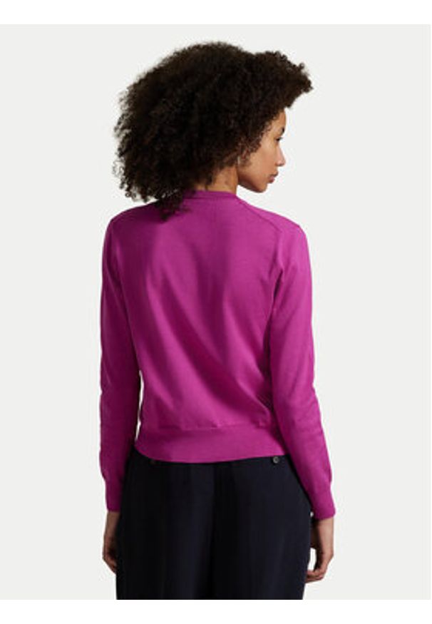 Polo Ralph Lauren Kardigan 211971871010 Fioletowy Slim Fit. Typ kołnierza: polo. Kolor: fioletowy. Materiał: bawełna