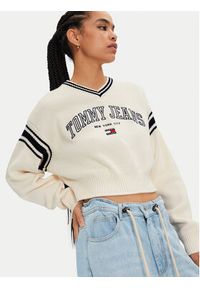 Tommy Jeans Sweter Varsity DW0DW18692 Écru Regular Fit. Materiał: bawełna #2