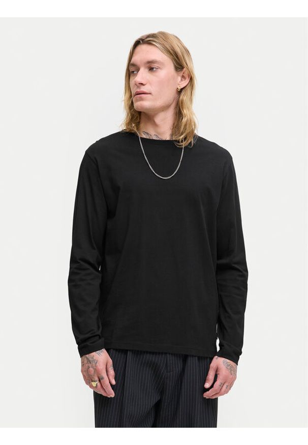 Jack & Jones Longsleeve Basic 12279538 Czarny Regular Fit. Kolor: czarny. Materiał: bawełna. Długość rękawa: długi rękaw