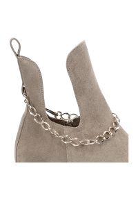 Beżowe Botki Lemar Skórzane Buty Damskie. Kolor: beżowy. Materiał: skóra. Szerokość cholewki: normalna. Sezon: zima, jesień. Styl: elegancki #5