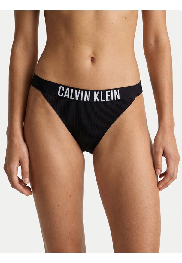 Calvin Klein Swimwear Dół od bikini LV00Q61213 Czarny. Kolor: czarny. Materiał: syntetyk