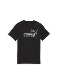 Puma - Młodzieżowa koszulka Essentials Camo PUMA Black. Kolor: czarny. Wzór: moro. Sport: joga i pilates