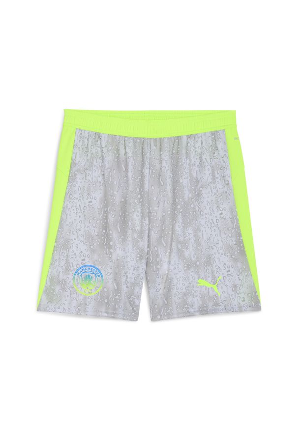 Puma - Męskie szorty Manchester City 25/26 PUMA Cool Weather Pro Green Blue. Kolor: zielony, niebieski, wielokolorowy. Materiał: tkanina. Długość: krótkie. Sezon: lato. Sport: piłka nożna
