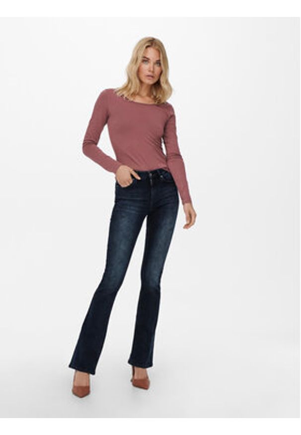 only - ONLY Bluzka 15204712 Różowy Stretch Fit. Kolor: różowy. Materiał: bawełna