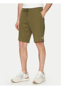 Guess Szorty sportowe F5GD00 KC5Y1 Khaki Regular Fit. Kolor: brązowy. Materiał: bawełna. Styl: sportowy #1