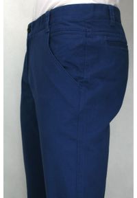 Chiao - Niebieskie Eleganckie, Męskie Spodnie, 100% BAWEŁNA -CHIAO- Chinosy. Kolor: niebieski. Materiał: bawełna. Styl: elegancki #3