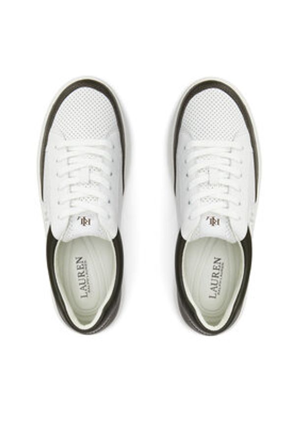 Lauren Ralph Lauren - LAUREN RALPH LAUREN Sneakersy Hailey Low-Top Lace-Up 802951391004 Biały. Kolor: biały. Materiał: skóra
