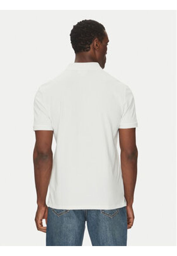 Calvin Klein Jeans Polo LV040EM269 Biały Regular Fit. Typ kołnierza: polo. Kolor: biały. Materiał: bawełna