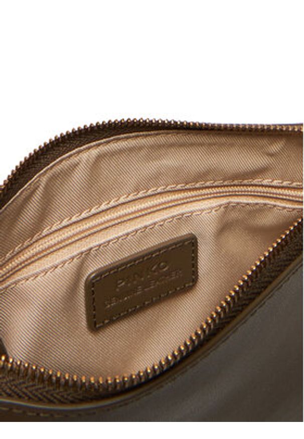 Pinko - PINKO Torebka Flat Horizontal Mini PE 25 PCPL 104277 A0F1 Khaki. Kolor: brązowy. Materiał: skórzane