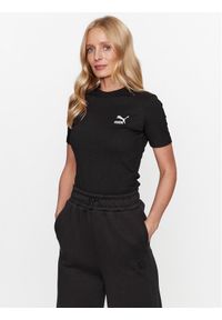 Puma T-Shirt Classics 621382 Czarny Slim Fit. Kolor: czarny. Materiał: bawełna #1