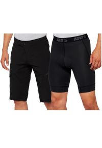 Szorty damskie 100% ridecamp liner. Kolor: czarny. Sport: kolarstwo