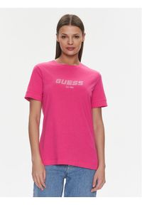 Guess T-Shirt Eleanora V4RI10 K8HM4 Różowy Regular Fit. Kolor: różowy. Materiał: bawełna #1