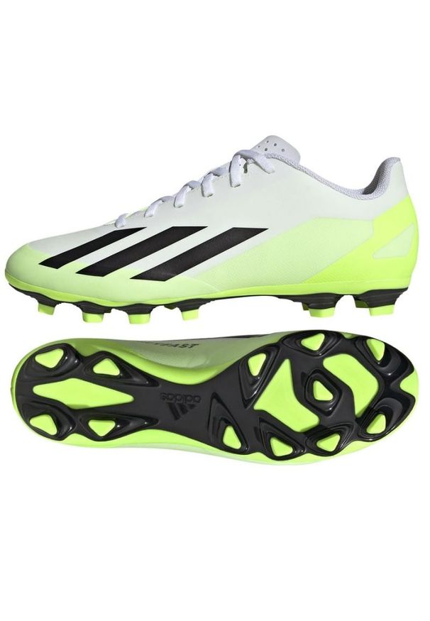 Adidas - Buty piłkarskie adidas X Crazyfast.4 FxG M HQ4535 białe białe. Zapięcie: sznurówki. Kolor: biały. Materiał: syntetyk, guma. Sport: piłka nożna