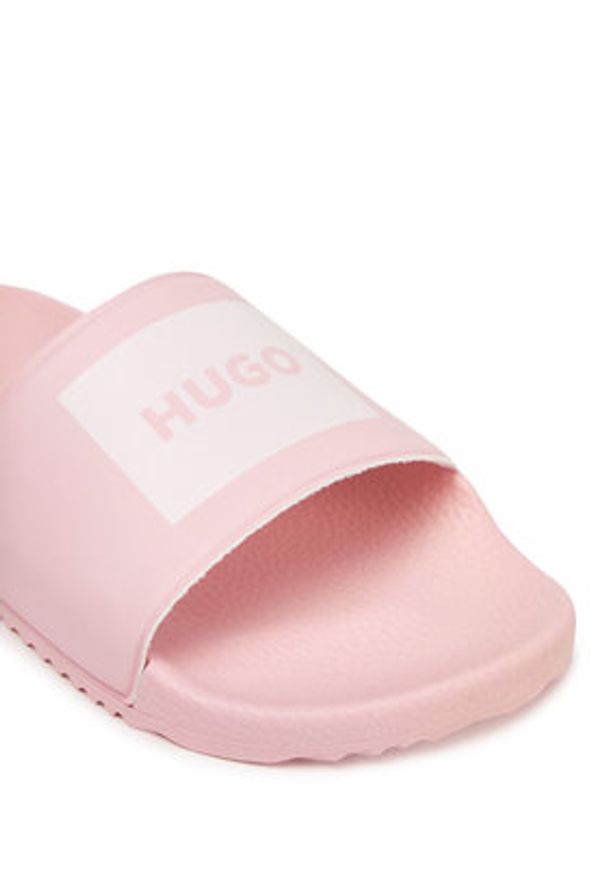 Hugo - HUGO Klapki Timein 50546281 Różowy. Kolor: różowy. Materiał: skóra
