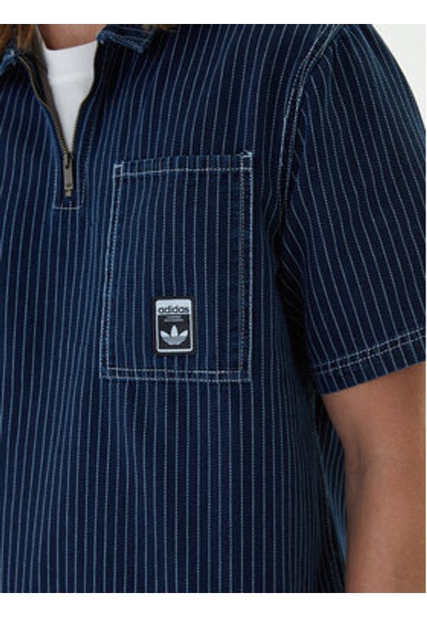 Adidas - adidas Polo Wabash JW0169 Granatowy Loose Fit. Typ kołnierza: polo. Kolor: niebieski. Materiał: bawełna