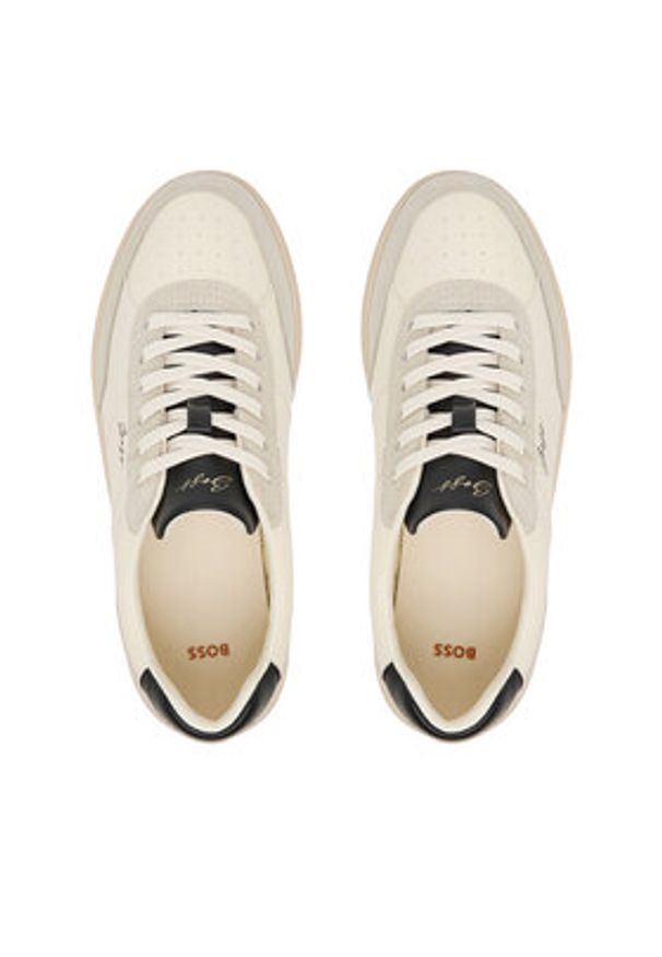 BOSS Sneakersy Everlynn 50563385 Écru. Kolor: kremowy. Materiał: skóra