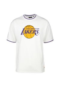 New Era - Koszulka z krótkim rękawem Los Angeles Lakers Mesh Logo. Kolor: biały, wielokolorowy. Materiał: mesh. Długość rękawa: krótki rękaw. Długość: krótkie