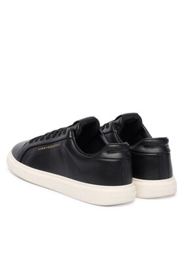 TOMMY HILFIGER - Tommy Hilfiger Sneakersy Icon Court Light Weight Shinny FW0FW08949 Czarny. Kolor: czarny. Materiał: skóra
