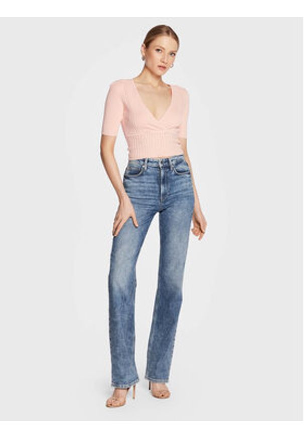 Guess Sweter W3GR17 Z2U00 Różowy Regular Fit. Kolor: różowy. Materiał: syntetyk