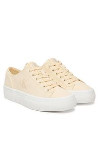 Calvin Klein Sneakersy Vulc Flatform Low Canvas Mg YW0YW01763 Écru. Materiał: materiał #6