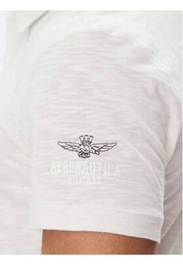 Aeronautica Militare Polo 251PO1857J680 Biały Regular Fit. Typ kołnierza: polo. Kolor: biały. Materiał: bawełna
