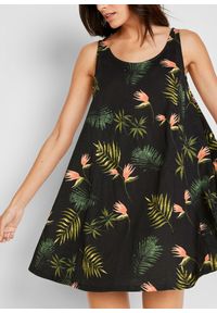 bonprix - Sukienka plażowa z czystej bawełny organicznej. Okazja: na plażę. Kolor: czarny. Materiał: bawełna, materiał #2