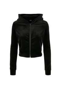 Urban Classics - Bluza Z Kapturem Z Krótkim Zamkiem Velvet Dla Pań I Panów. Typ kołnierza: kaptur. Kolor: czarny. Długość: krótkie #1
