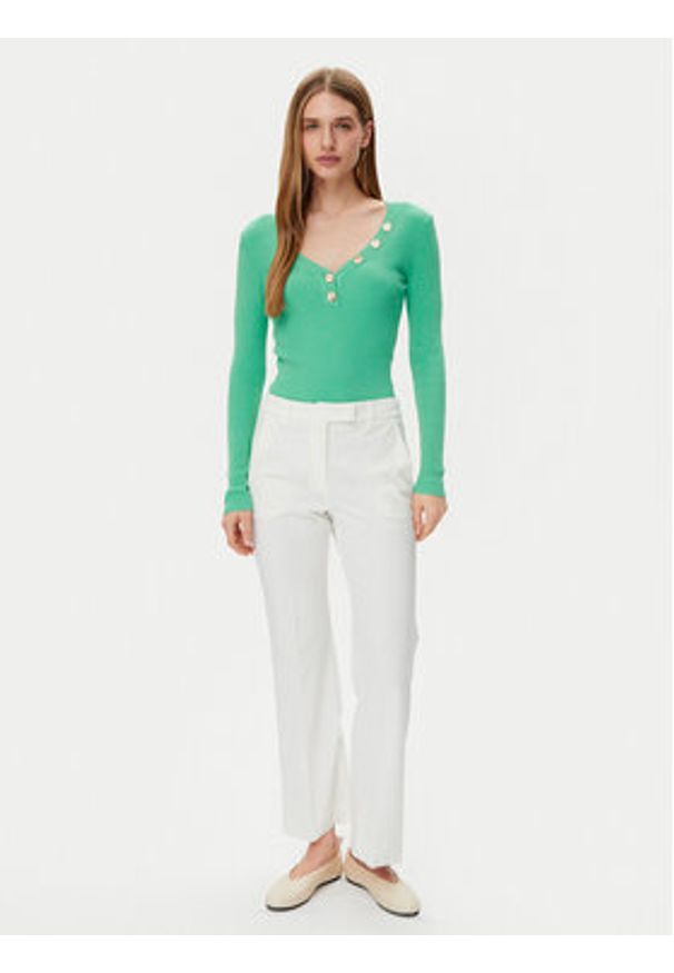 Morgan Sweter 201-MBANBI.N Zielony Slim Fit. Kolor: zielony. Materiał: wiskoza