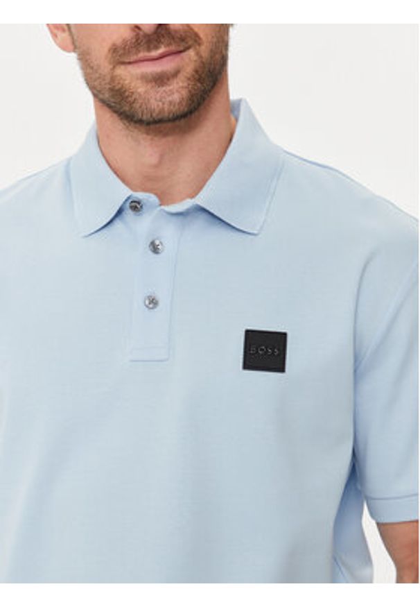 BOSS - Boss Polo Parlay 143 50515596 Błękitny Regular Fit. Typ kołnierza: polo. Kolor: niebieski. Materiał: bawełna