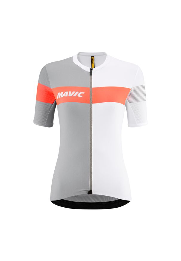 MAVIC - Damska koszulka z krótkim rękawem Mavic Ksyrium Pro. Kolor: szary. Długość rękawa: krótki rękaw. Długość: krótkie. Sport: kolarstwo