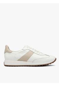 Ryłko - Biało beżowe sportowe półbuty damskie. Nosek buta: okrągły. Kolor: biały. Materiał: skóra. Styl: sportowy #1