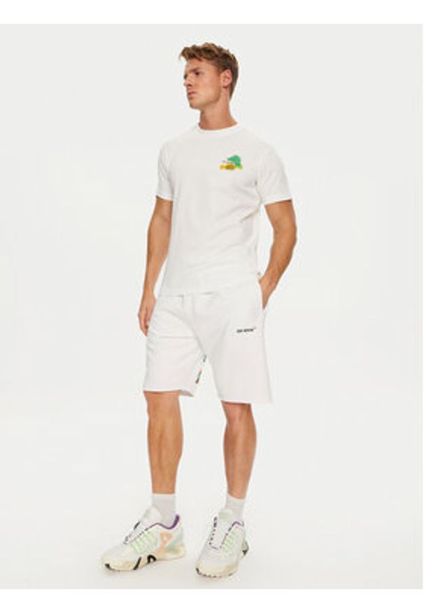 OFF-WHITE - Off-White Szorty sportowe OMCI006G21FLE0010110 Biały Regular Fit. Kolor: biały. Materiał: bawełna. Styl: sportowy