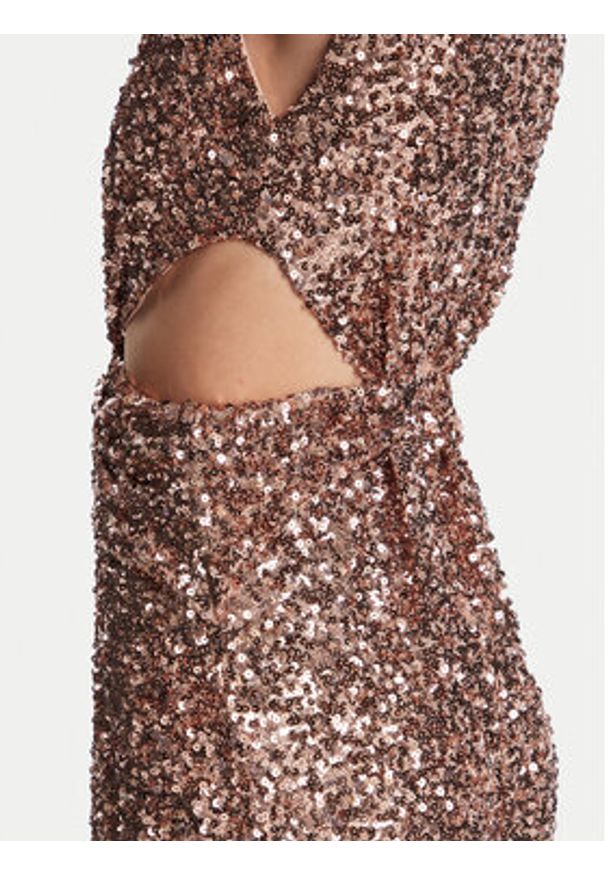 Elisabetta Franchi Sukienka wieczorowa ABR4852E2 181 Brązowy Regular Fit. Kolor: brązowy. Materiał: syntetyk. Styl: wizytowy
