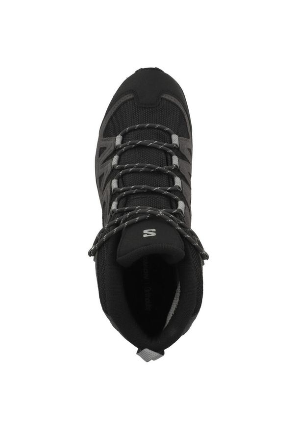 salomon - Buty trekkingowe męskie Salomon X Ward Leather Mid Gtx. Wysokość cholewki: za kostkę. Zapięcie: sznurówki. Kolor: szary. Materiał: materiał. Szerokość cholewki: normalna. Technologia: Gore-Tex