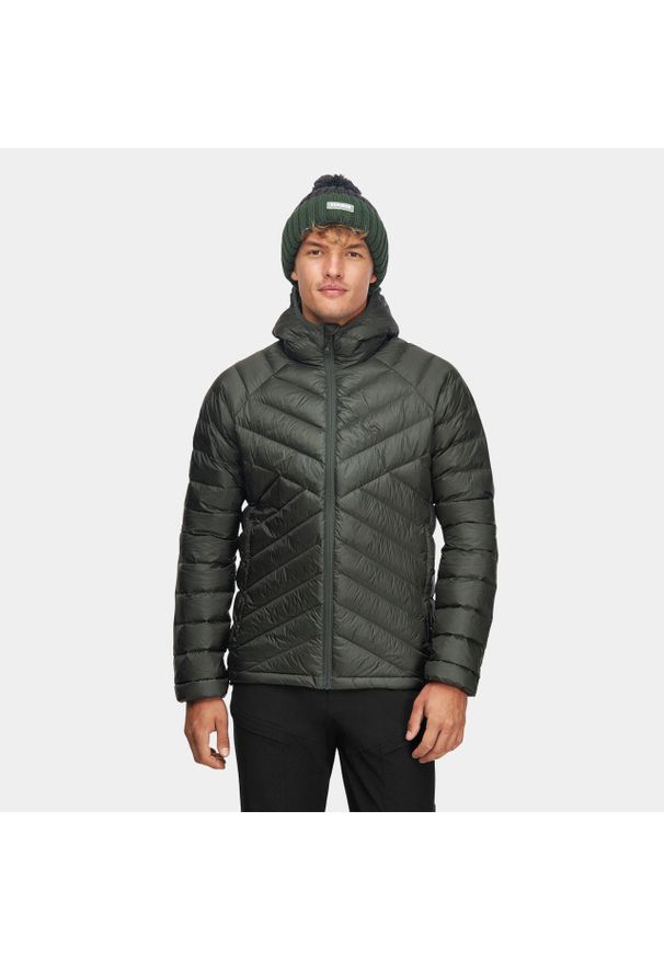 Kurtka męska puchowa Alpinus Pollux puch gęsi. Kolor: zielony. Materiał: puch. Sport: turystyka piesza