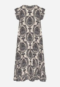 Born2be - Czarna Bawełniana Sukienka w Stylu Boho na Ramiączkach z Falbanką Zaelle. Okazja: na co dzień, na imprezę. Typ kołnierza: dekolt w serek. Kolor: czarny. Materiał: bawełna. Długość rękawa: na ramiączkach. Sezon: lato. Styl: boho #3