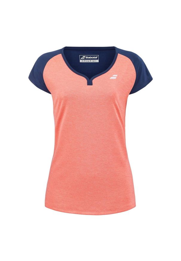 Koszulka tenisowa damska z krótkim rękawem Babolat Play Cap Sleeve Top. Kolor: niebieski, różowy, wielokolorowy. Długość rękawa: krótki rękaw. Długość: krótkie. Sport: tenis