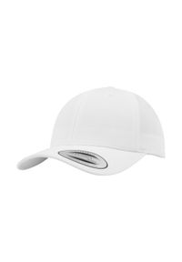 FLEXFIT - Klasyczna Czapka Snapback Z Zakrzywionym Daszkiem. Kolor: biały. Styl: klasyczny