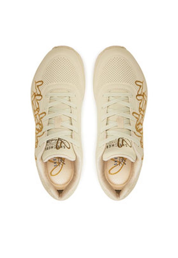 skechers - Skechers Sneakersy 177975/NTGD Beżowy. Kolor: beżowy. Materiał: skóra