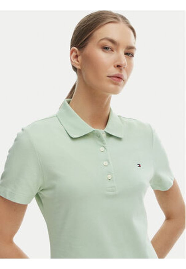 TOMMY HILFIGER - Tommy Hilfiger Sukienka codzienna WW0WW43228 Zielony Slim Fit. Okazja: na co dzień. Kolor: zielony. Materiał: bawełna. Typ sukienki: proste. Styl: casual