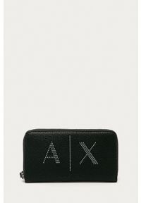 Armani Exchange - Portfel. Kolor: czarny. Materiał: materiał. Wzór: gładki #1