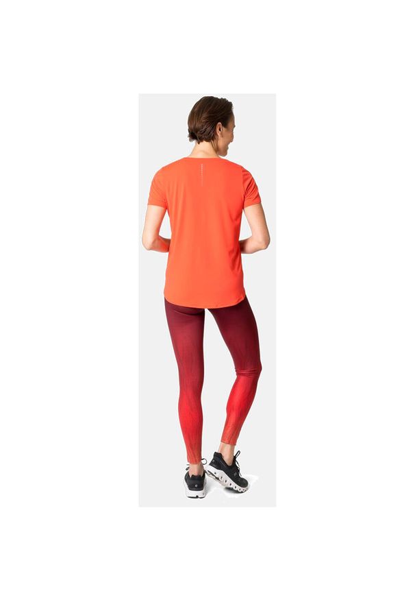 Koszulka tech. damska Odlo T-shirt crew neck s/s ZEROWEIGHT CHILL-T. Kolor: czerwony, pomarańczowy